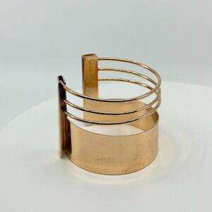 Vintage Modern Gold Tone Multi-Row Wire Cuff Statement Bracelet